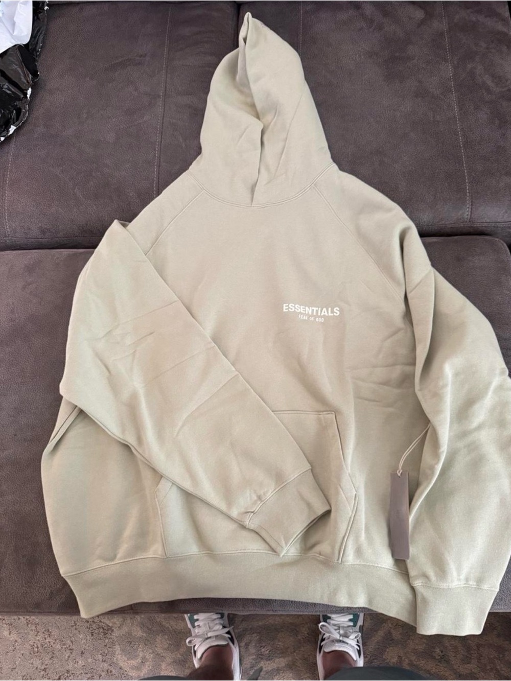 Essentials Men’s Sandstone Hoodie - Logo Pullover